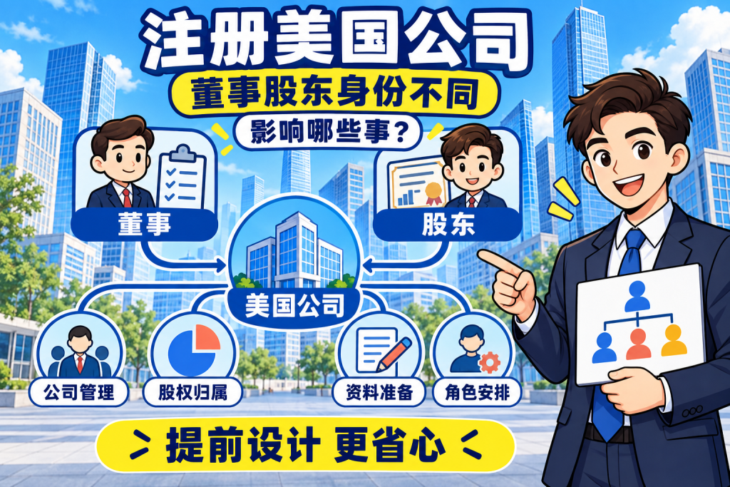 注册美国公司,董事股东身份不同会带来哪些影响