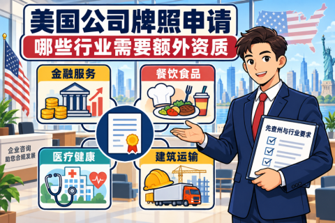 美国公司牌照申请，哪些行业需要额外资质