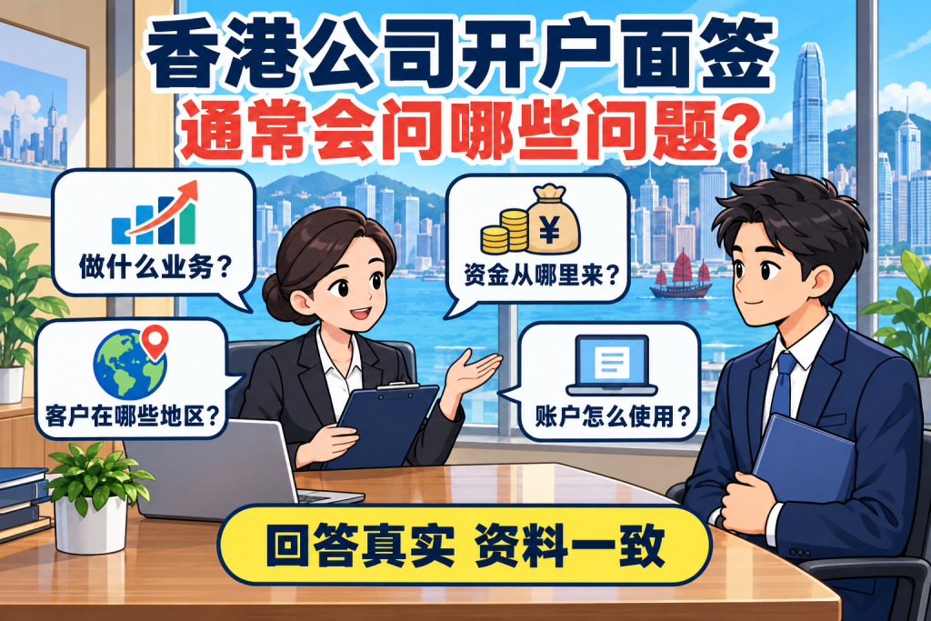 香港公司开户面签,通常会问哪些问题