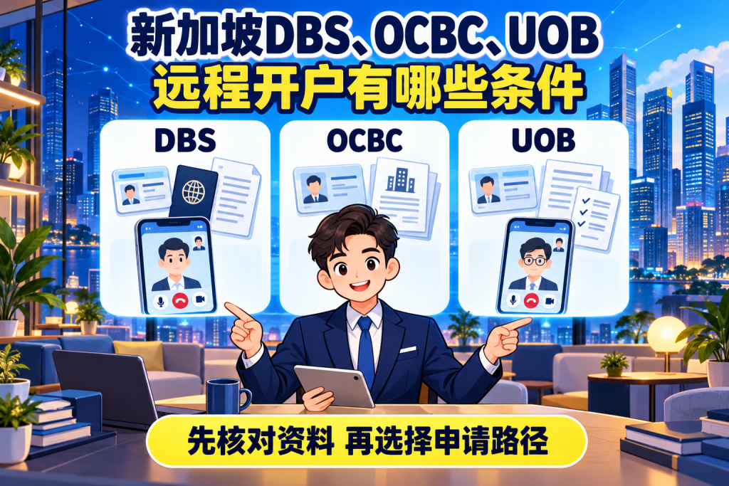 新加坡三大银行远程开户:DBS、OCBC、UOB条件对比
