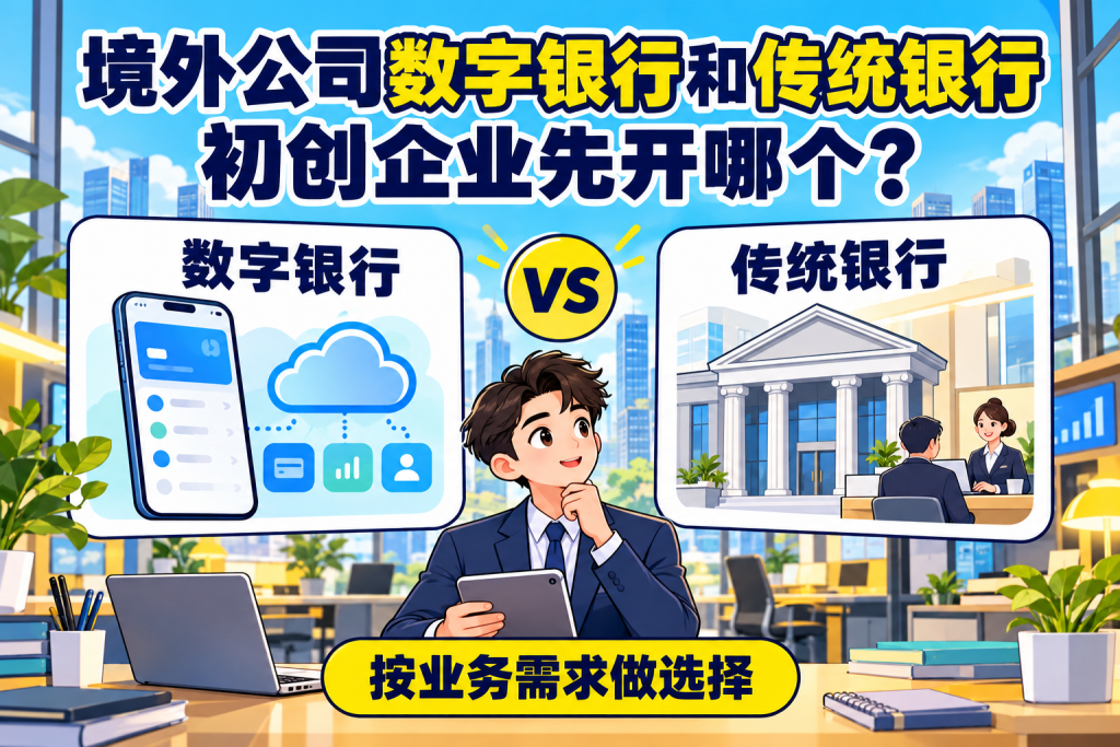 境外公司数字银行和传统银行，初创企业先开哪个？